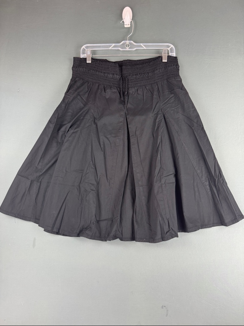 Merlin’s Black Smocked Waist A-Line Pleated Skirt